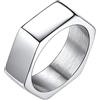 Richsteel Anello Creativo Dado Esagonale con Rune Anello Minimalista da Uomo Unisex Stile Punk HIppie Hiphop Personalizzabile Argento/Nero/18k Oro in Acciaio Inox