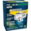 JBL PRONOVO AUTOFOOD, Distributore automatico di alimenti per acquario, mangime in pellet per pesci fino a 4 x al giorno, con supporto e anello adattatore per aumentare il volume a 375 ml, bianco