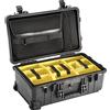 PELI 1510 Valigia rigida da studio con custodia per laptop e sacchetti accessori, IP67 Impermeabile, Capacità di 27L, Prodotto in Germania, Colore Nero