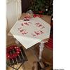 VERVACO Ricamo Punto Croce Kit Prestampato Tovaglie GNOMI di Natale Biancheria da Tavola Set Fai da Te Creativo 80 x 80 cm Kit Hobby Creativi Adulti Casa Decor Cross Stitch Embroidery