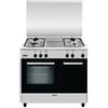 Glem Gas AR964VI Cucina a Gas 90x60 cm 4 Fuochi Forno Gas 64L Acciaio Inox