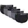 Gildan Cotton Stretch Brief Mutande da Uomo, Black Soot/Heather Dark Grey/Grey Flanella (Confezione da 5), L (Pacco da 5)