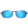 Maui Jim Hookipa Occhiali da Sole, Shiny Transparent Blue, 64-14-140 Unisex-Adulto