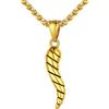 U7 Collana Uomo Oro Corno Italiano Ciondolo Cornetto Portafortuna Piccolo 40mm Collana Uomo Acciaio Inossidabile Pendente Corno Portafortuna con Catena 55cm+5cm Regalo per Natale Compleanno