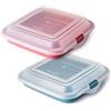 PracticDomus Porta Sandwich e Alimenti Ideale per Pranzi e Spuntini. Riutilizzabile, senza BPA e Impilabile in Frigorifero. Dimensioni: 14 x 14 x 3.6 cm (2X Boy)