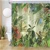 Uiiooazy Tenda Doccia Antimuffa, Uiiooazy Tenda da Doccia 180x180cm Boho Style Tropicale Foglie di Palma Verde Giungla Tende da Bagno Tessuto Lavabile Impermeabile Poliestere Tende Vasca da Bagno con 12 Anelli