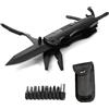 LEVADA PLUS Multitool da Campeggio 14 in 1 con Pinza, Coltello, Sega, Cacciavite, Apribottiglie e Custodia - Strumento Multiuso Compatto e Robusto per Outdoor, Escursionismo, Emergenze e Attività all'Aperto