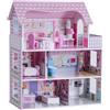 Casa Delle Bambole in Legno per Bambina Giocattolo Dei Bambini 3 Piani Con Mobil