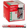 Fischer 50 Tasselli Lunghi Duopower 8x65 mm Universali, per il Fissaggio di Mensole, Pensili, Staffe Porta TV su Muro e Forati, 538251