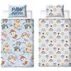 Character World Paw Patrol, set copripiumino singolo per bambini, reversibile, double-face, con federa coordinata con Rubble, Chase, Marshall e Skye