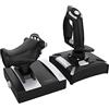 KROM K-FLIGHT - Set di joystick, simulatori di volo, stick per acceleratore/sterzo, modalità di vibrazione interna, impugnatura sintetica, 2 assi, 2 POV, 16 pulsanti, PC, PS4, Xbox One, Nero