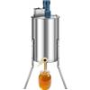 VEVOR Estrattore Elettrico di Miele in Acciaio Inox, Centrifuga Manuale per Miele 3 Telaini, con Coperchio Trasparente, Regolabile in Altezza, Apicoltura per Estrazione, 380 x 610 x 1210 mm