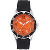Ravel - Orologio Sportivo da Uomo con Cinturino in Silicone e Ghiera Nera su Cassa Color Argento - Analogico al Quarzo - RS002.08 - Nero/Quadrante Arancione