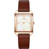 Timever Orologio da Donna Elegante Rettangolare al Quarzo Analogico - Quadrante Minimalista con 3 Lancette - Cinturino in Pelle - Resistente all'Acqua 3 ATM - Regalo Donna