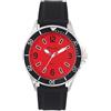 Ravel - Orologio Sportivo da Uomo con Cinturino in Silicone e Ghiera Nera su Cassa Color Argento - Analogico al Quarzo - RS002.10 - Nero/Quadrante Rosso