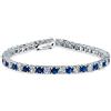 Bling Jewelry Royal Blue bianco alternato simulato zaffiro rotondo Cubic Zirconia 12,00 CT 4 Prong Basket Set solitario AAA CZ bracciale da tennis per le donne Prom sposa placcato argento 7,5 pollici