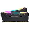 Corsair Vengeance RGB PRO 32 GB (2x16 GB) DDR4 2666MHz C16 XMP 2.0 Kit di Memoria Illuminato RGB LED Entusiasta, Nero