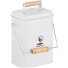 Relaxdays Pattumiera da Cucina per Umido, Cestino Organico 3,5 L, Secchio Rifiuti Compost, 2 Filtri Antiodore, Bianco
