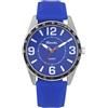 Ravel - Orologio da Uomo con Grandi Cifre Color Argento con Ghiera Nera su Cinturino Sportivo in Silicone - Analogico al Quarzo - RS001.06 - Blu