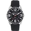 Ravel - Orologio da Uomo con Grandi Cifre Color Argento con Ghiera Nera su Cinturino Sportivo in Silicone - Analogico al Quarzo - RS001.03 - Nero