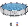Bestway Set piscina da 366x76 cm grigio chiaro