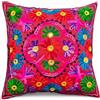 Original Kikan Suzani - Copricuscino etnico indiano con ricamo, multicolore, 40 x 40 cm, colore: Rosso