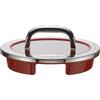 WMF Function - 4 coperchi per pentola, 16 cm, coperchio in vetro con 4 funzioni di versamento, vetro, silicone, acciaio INOX Cromargan lucido, rosso