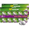 GP LR44 - Set da 20 | GP Extra | Batterie a Bottone Alcaline da 1,5V LR 44 / A76 - Lunga Durata