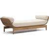 La Forma Lettino Catalina beige in corda e legno massiccio di acacia FSC