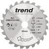 Trend Wood Mitre Saw Blade, 210mm Diametro, 30mm Foro, 24 Denti, 2.4mm Fenditura, Angolo di Incidenza -5°, TCT, Finitura Grossa, CSB/CC21024