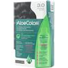 zuccari Aloecolor 3,0 castano scuro tinta permanente capelli colore ad alta pigmentazione 50 ml + rivelatore aloeossigenata 75 ml + shampoo aloecare 15 ml + guanti