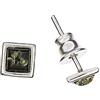 Artisana-Schmuck Orecchini in ambra di Artisana, piccoli orecchini quadrati verdi con ambra, montatura in argento sterling 925/000 rodiato