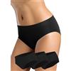 Intimidea - 3 Slip Midi Donna in Microfibra con Tassello in Cotone, Art 310283 (XXL, Nero)