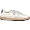 4B12 Sneaker da Donna Play New in Pelle Bianca e Argento - Play New D -209 - Taglia 37
