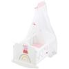 roba Culla Giocattolo per Bambole Peppa Pig - con Accessori - Baldacchino con Supporto, Cuscino, Coperta - dai 3 Anni - Montaggio Facile e Veloce - Legno Laccato Bianco e Rosa