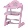 roba Seggiolone per Bambole "Princess Sophie", Legno, Motivo a Corona, Rosa