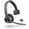 Poly Voyager 4310 UC, Cuffia Monoaurale Senza Filo, Connessione Bluetooth e USB-C BT700, Cancellazione Rumore, Cuscinetto in Similpelle, Autonomia 24 Ore, Compatibile con Windows 10 e macOS, Nero