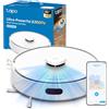 Tapo RV30 Max White Robot Aspirapolvere Lavapavimenti con Mappatura 5300Pa, Doppia Navigazione LiDAR+IMU, Zone No-Go e Muri Virtuali, Controllo APP&Alexa&Google, Arrampicarsi fino a 22mm