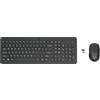 HP 330 Combo Tastiera e Mouse Wireless a 2,4 GHz, Indicatore LED Blocco Maiuscole, 12 combinazioni di tasti, Plug and Play, Mouse sensore ottico da 1600 DPI, Compatibile con Windows 10 e 11, Nera
