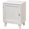 Baroni Home Comodino, Mobiletto da Soggiorno, Salotto, Camera da Letto, Cameretta, Bagno, Mobiletto Multiuso, Colore Bianco con 1 Sportello Misure 40X30X51 cm
