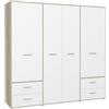 Forte Armadio in legno bianco con rovere Sonoma, larghezza 206 cm x profondità 53 cm x altezza 200 cm