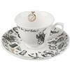 V&A - Tazzina da caffè con piattino Ispirati al Libro Alice nel Paese delle Meraviglie. 4 Once fluide Colore: Bianco