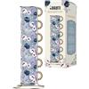 Bialetti Set 6 Tazzine Impilabili Bridgerton, Porcellana, No Lavastoviglie, No Microonde, 60ml