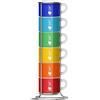 Bialetti Sei Tazzine Impilabili, Multicolore, Porcellana, Multicolore, ‎9 x 9 x 28.5 cm, 450 grammi