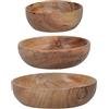 Artesa Artesà insalatiere in Legno, Piatti da Portata, Piatti da Antipasto in Legno di Acacia, 12,4 cm (5"), 10,2 cm (4") E 8 cm (3"), Set di 3