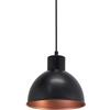 Eglo Truro Lampadario, lampada vintage a sospensione dal design industriale, lampada a sospensione retrò in acciaio, nero, rame, attacco E27, diametro 21 cm