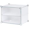 Baroni Home Scatole Porta Scarpe Impilabili Salvaspazio, Organizzatori Componibili Pieghevoli in Plastica, per Cabina Armadio, Ingresso, Fino a Taglia 44, Bianco, 2 Scomparti, 44x32x34 cm