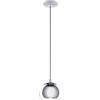 Eglo Rocamar, Lampadario a 1 luce, lampada a sospensione in metallo cromato e vetro trasparente, lampada per il tavolo sala da pranzo, lampada a sospensione per soggiorno con attacco E27