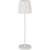 Eglo Lampada da tavolo Cabozo a LED per esterni, lampada touch dimmerabile, luce per esterni senza cavi con porta USB, plastica bianca, luce bianca calda, IP44