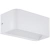 Eglo Sania 4, lampada LED da parete a 1 luce, minimalismo, faretto da parete per interni in alluminio, lampada da soggiorno, lampada da corridoio in bianco, L 20 cm